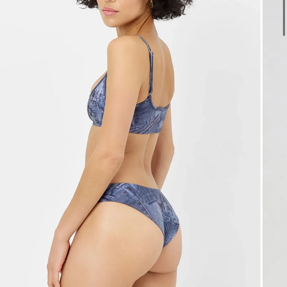 Frankie's Bikinis Blue Denim-Style Bikini